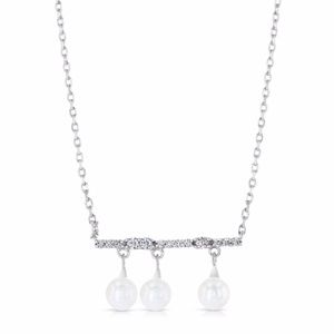 Sterling Silver  Necklace Rhodium Plated